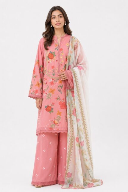 Zara Shahjahan Pink Lawn Suit