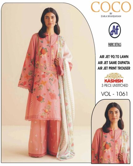 Zara Shahjahan Pink Lawn Suit
