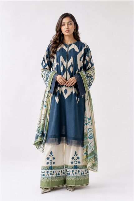 COCO by Zara Shahjahan Blue 3 Piece Unstitched Lawn Suit