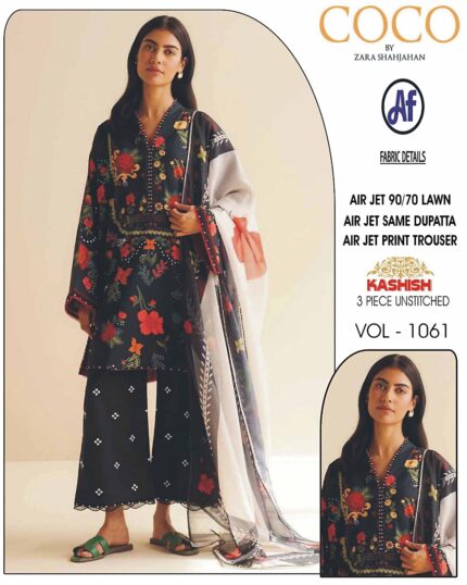 Zara Shahjahan Black Lawn Suit