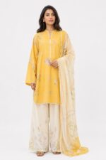 COCO by Zara Shahjahan Yellow 3 Piece Unstitched Lawn Suit