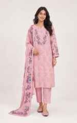 Maria B Pink 3 Piece Unstitched Digital Lawn Suit