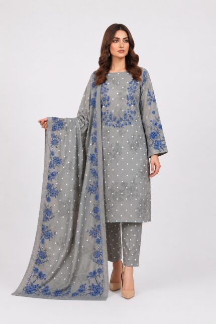Maria B Grey 3 Piece Unstitched Digital Lawn Suit